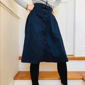 Blue Zara Midi Skirt